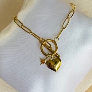 Bracelet Grosses Mailles et Cœur – L'Amara