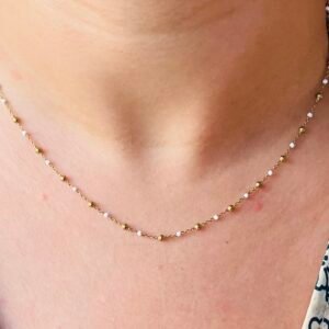 Collier Fine Chaîne Satellite Perlée – Le Mia