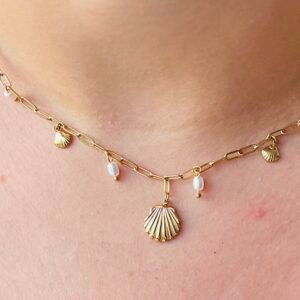 Collier Pampilles Coquillages Doré – Le Positano