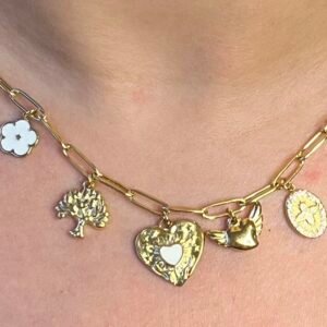 Collier Grosse Maille et Breloques Dorées - L'Alix